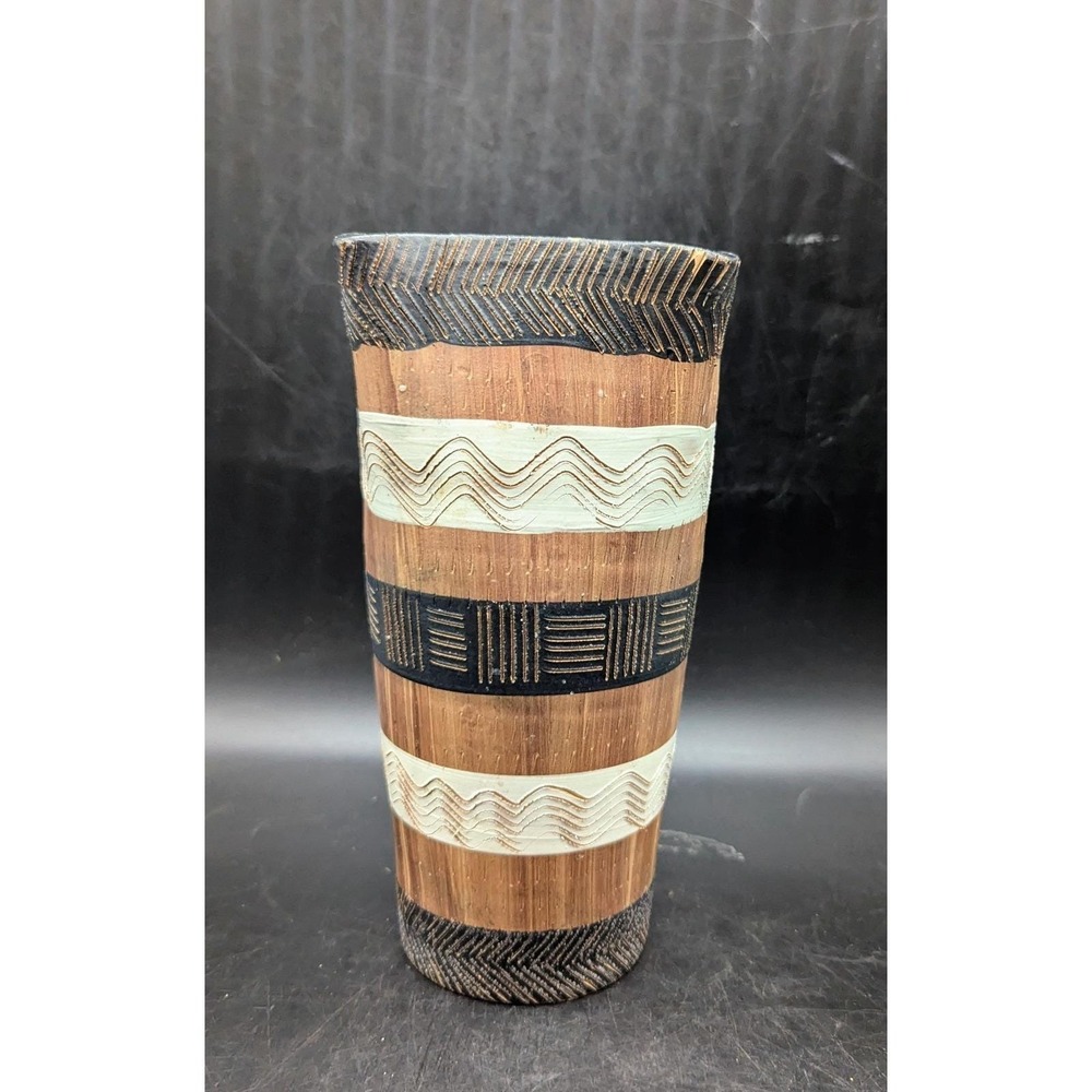 Vintage Redware Italian Pottery Ceramic Vase Mid Century Brown‎ Decor 8.75"